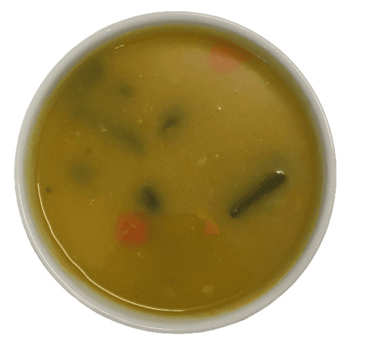 Sopa de cenoura e feijão verde